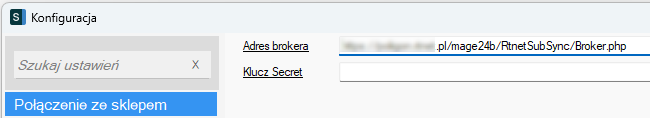 Pole Adres brokera uzupełnione adresem do pliku Broker.php
