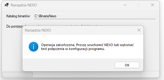 Komunikat: Operacja zakończona