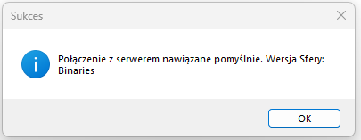 Komunikat: Połączenie z serwerem nawiązane pomyślnie